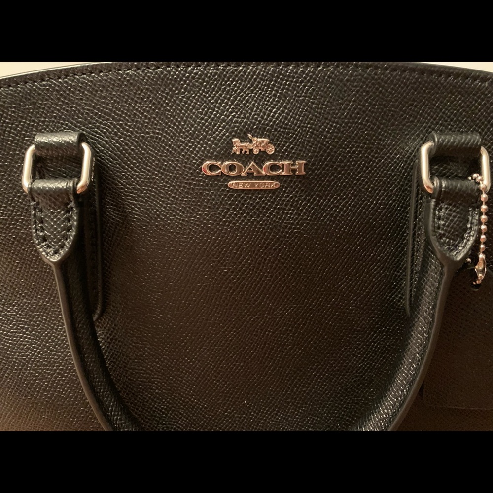 3x HP🎉 Coach F28976 XGRN LTH SAGE CRYL Black Saffino Leather Crossbody Bag Tote
